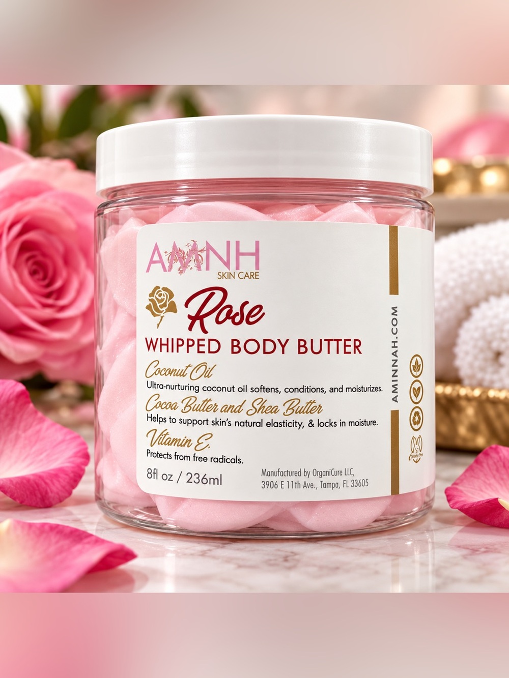 Aminnah Rose Whipped Body Butter - Pink